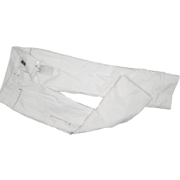 NEW BOGNER WOMENS SKI PANTS!  SIZE 6 LONG  29 x 32  OFF WHITE WITH GOLD HARDWARE - Picture 1 of 2